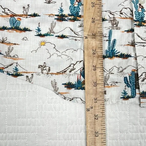 Ariat Krish Shirt Desert Cactus Print Mens XL White Short Sleeve Button Up - Picture 9 of 11